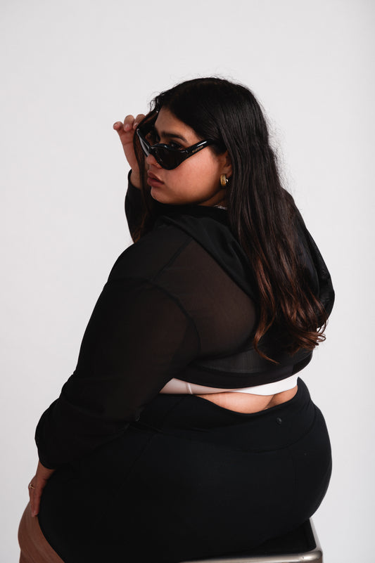 Premium Ultra Crop Mesh Hoodie