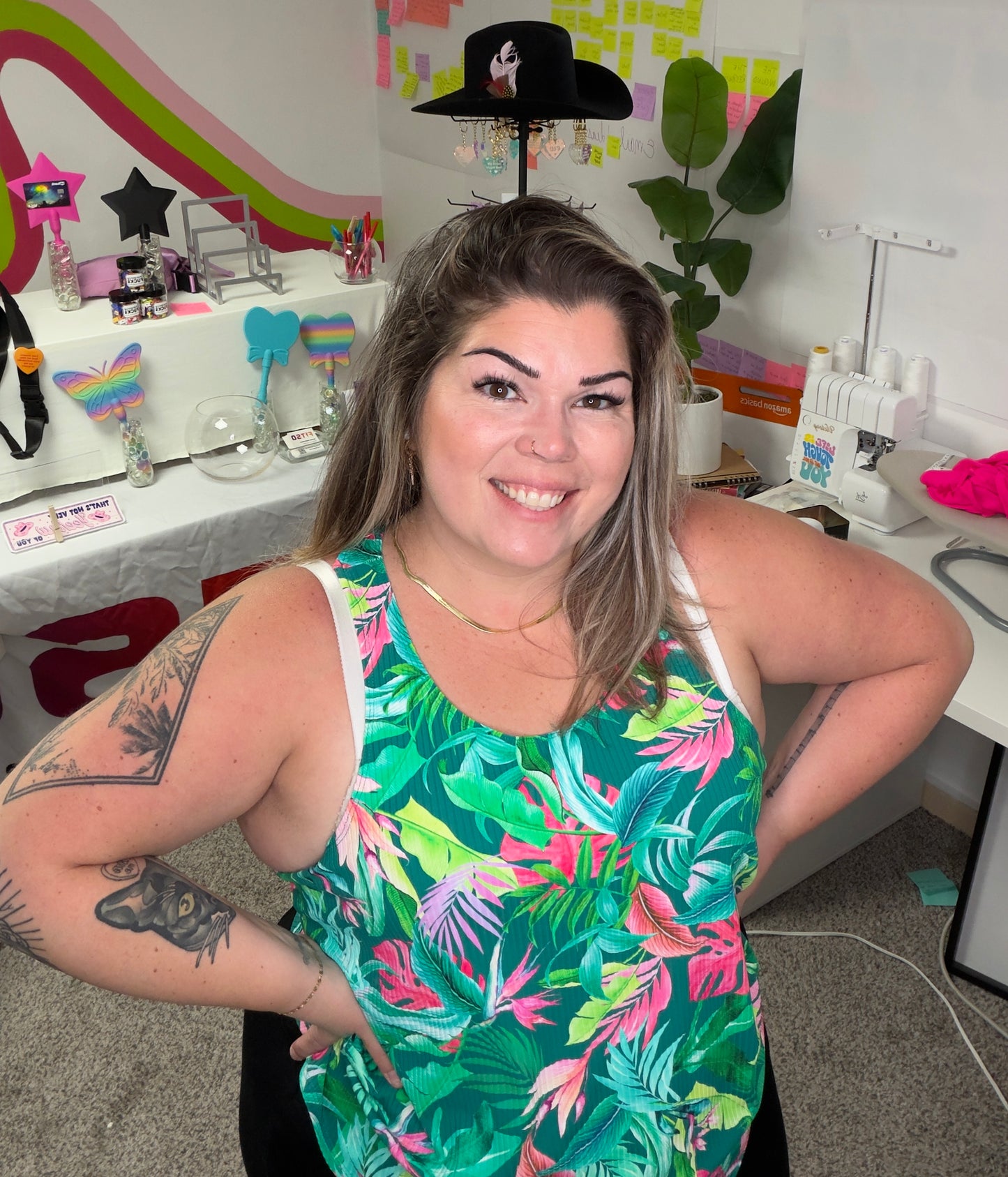 Racerback Tank Top - Monstera