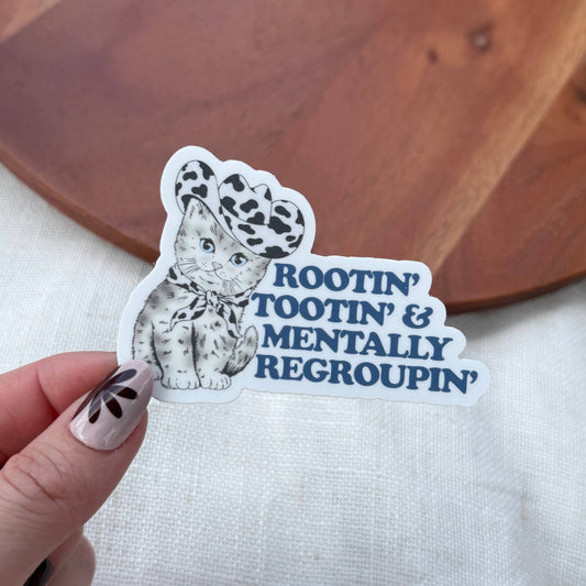 Rootin' Tootin' & Mentally Regroupin' Cowboy Cat Sticker