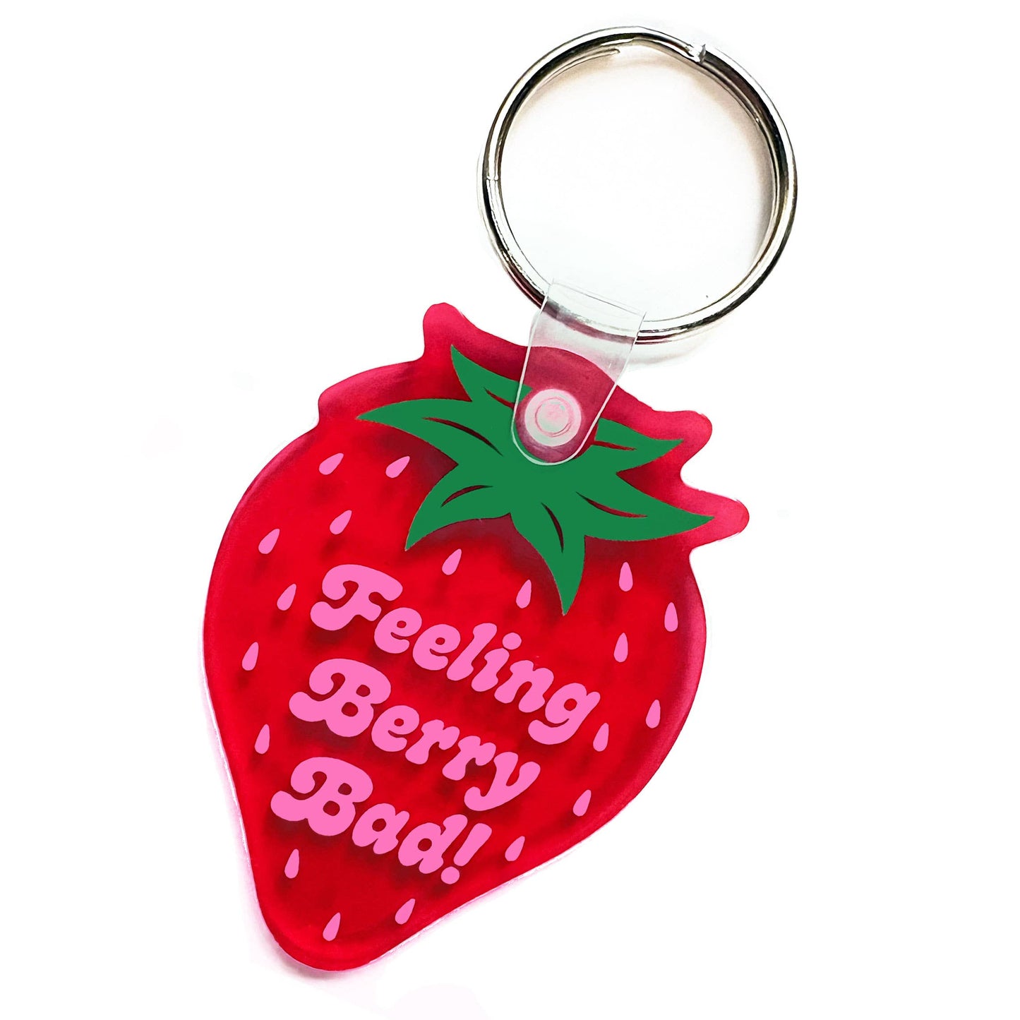 Feeling Berry Bad Cute Strawberry-Shaped Vinyl Keychain