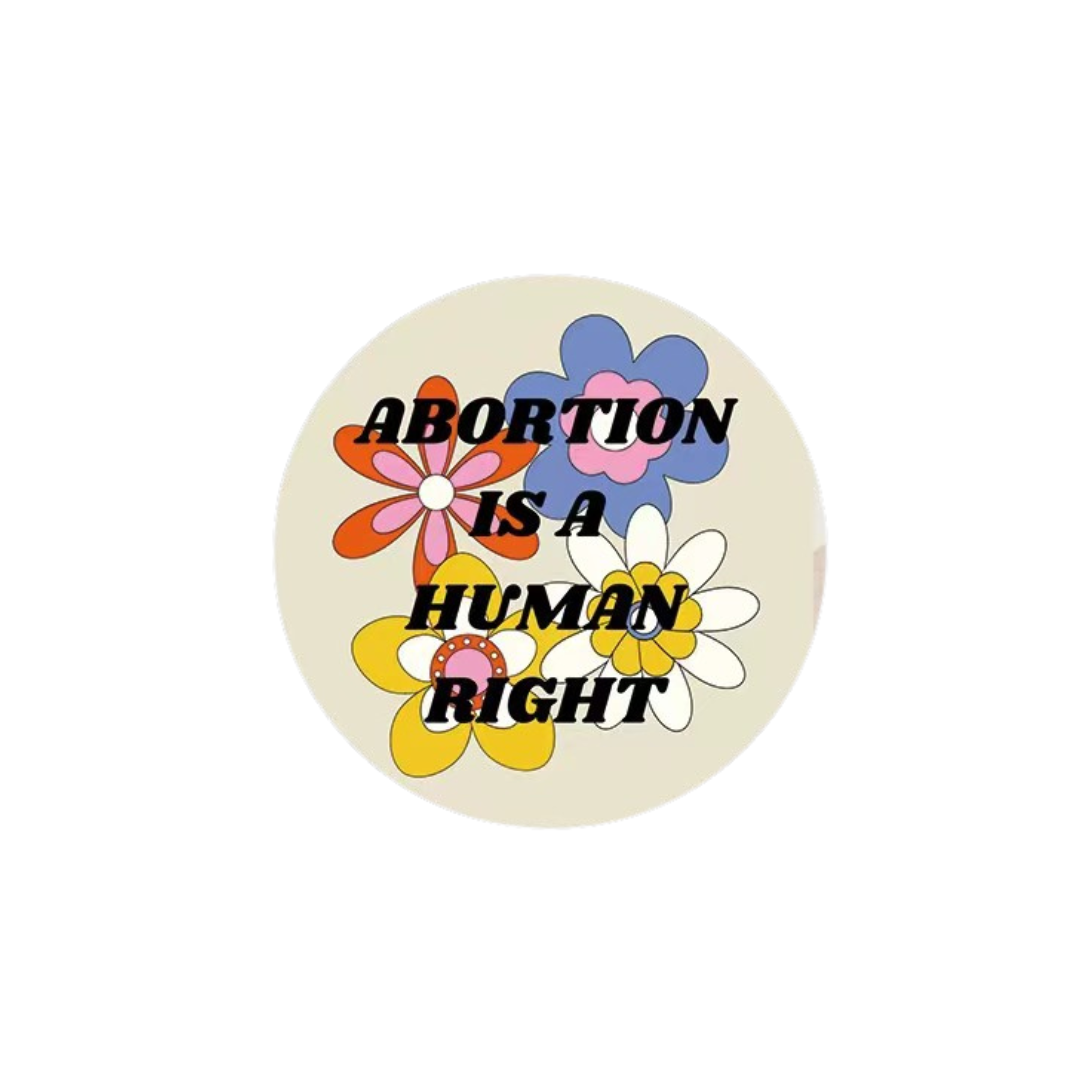 Abortion is a Human Right Pro-Choice Feminist Button Pin