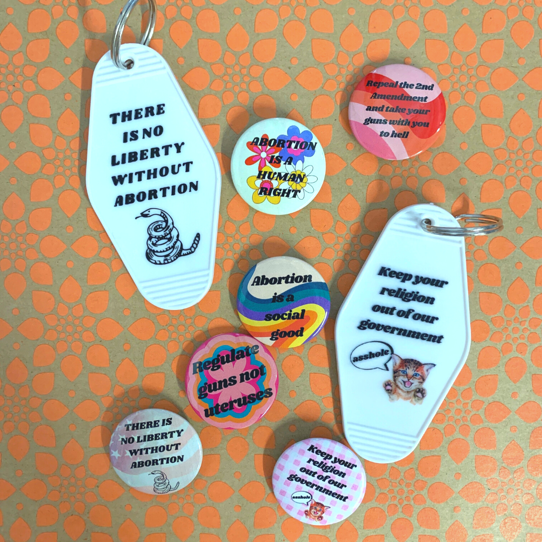 Abortion is a Human Right Pro-Choice Feminist Button Pin