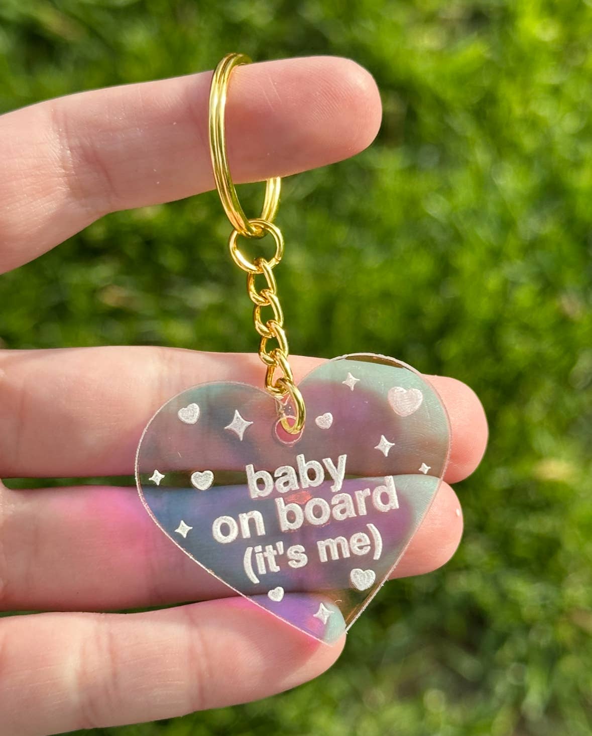 Baby On Board (It's Me) Iridescent Acrylic Keychain