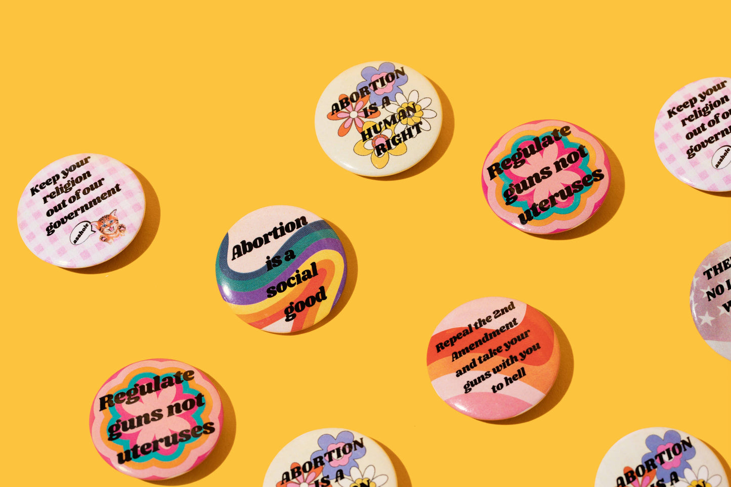 Abortion is a Human Right Pro-Choice Feminist Button Pin