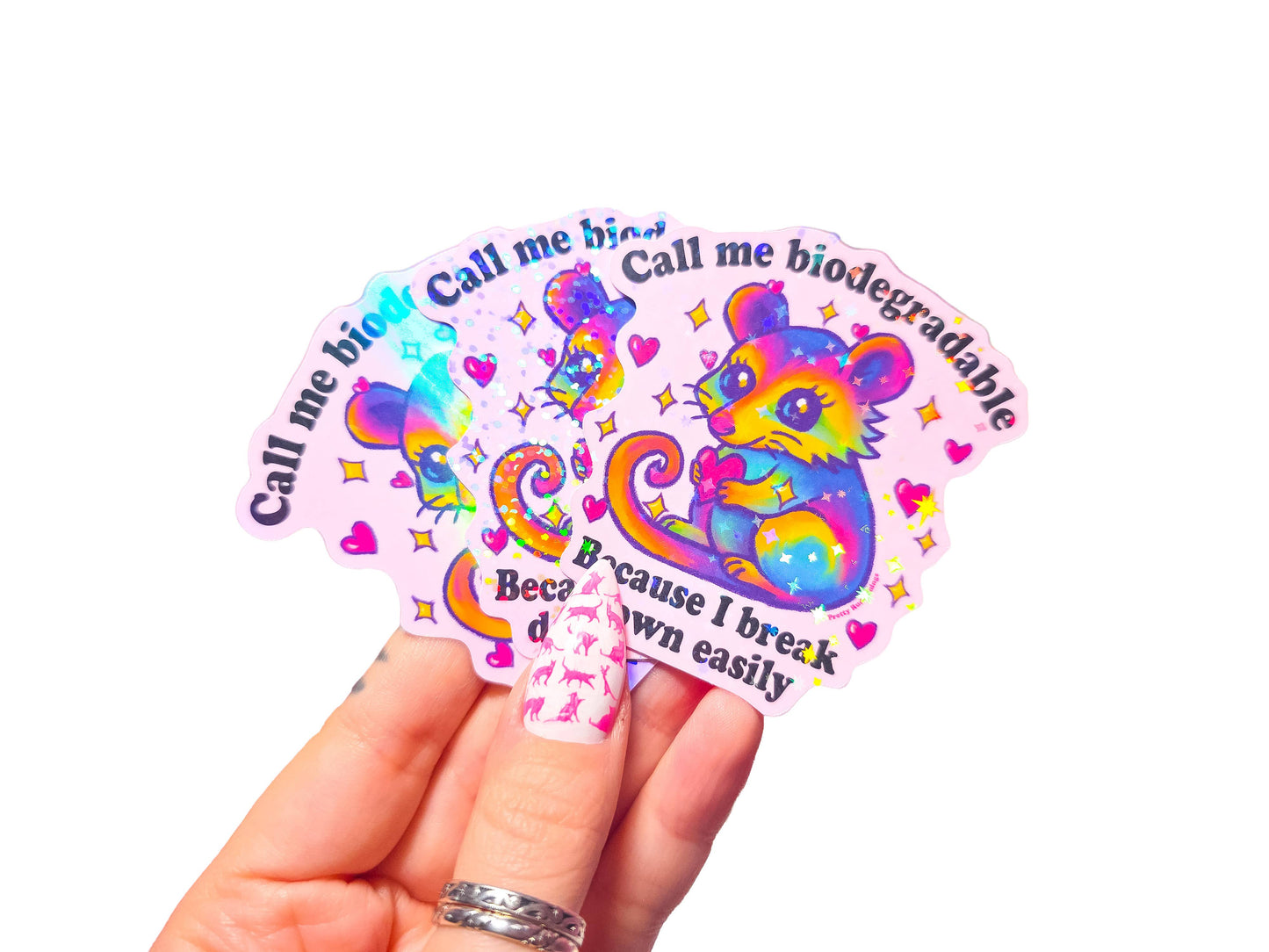 "Call me biodegradable because I break down easily" Sticker: Dots