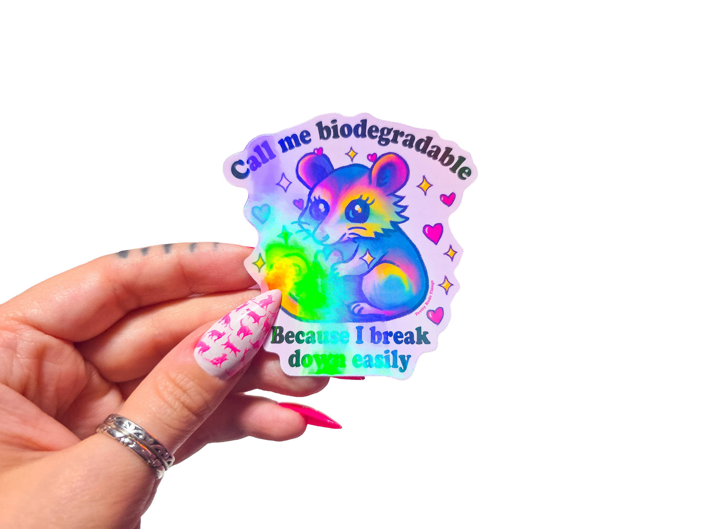 "Call me biodegradable because I break down easily" Sticker: Dots