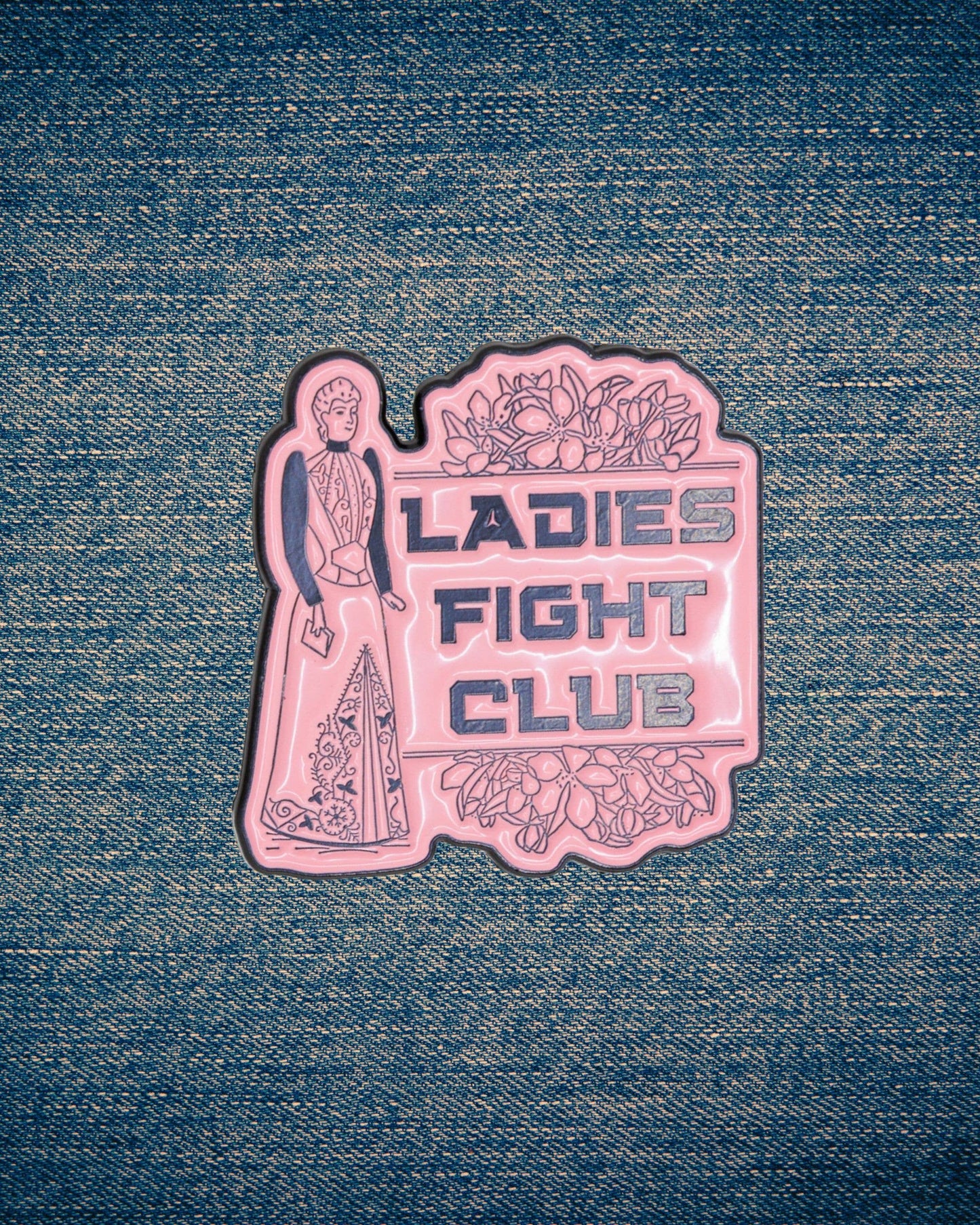 Ladies Fight Club Enamel Pin Victorian Funny Lapel Pin