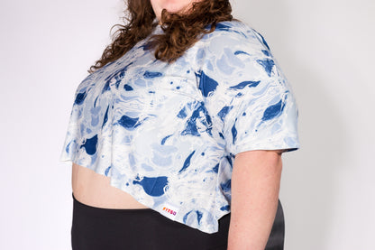 Cool Comfort Drop-Sleeve Tee - Blue swirl