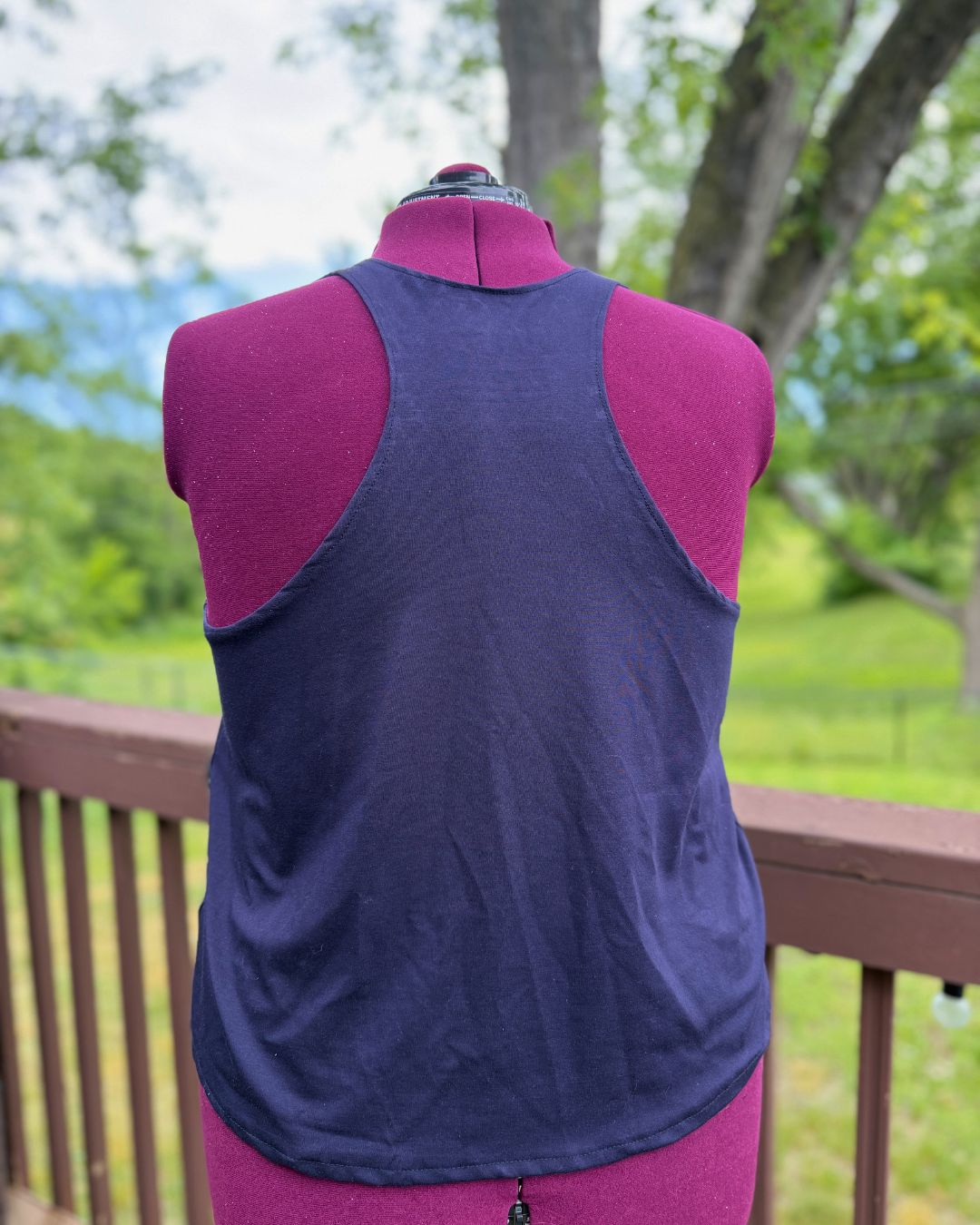 Plus size navy blue racerback tank top 