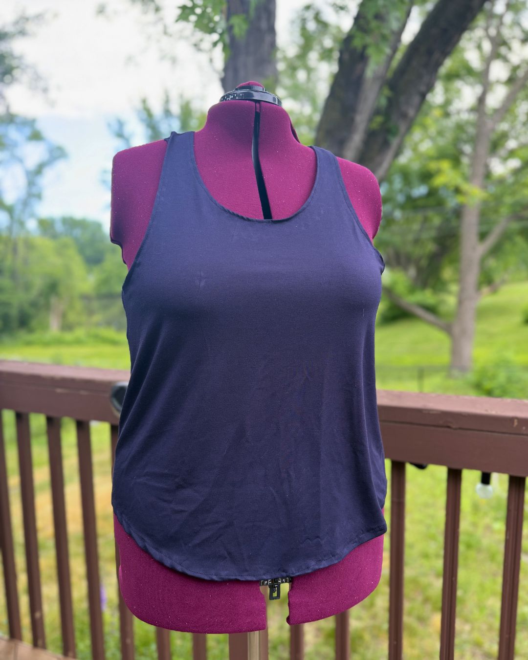 Plus size navy racerback tank top