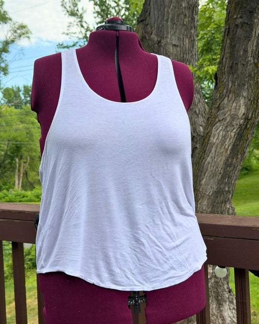 Plus Size white casual racerback tank top 