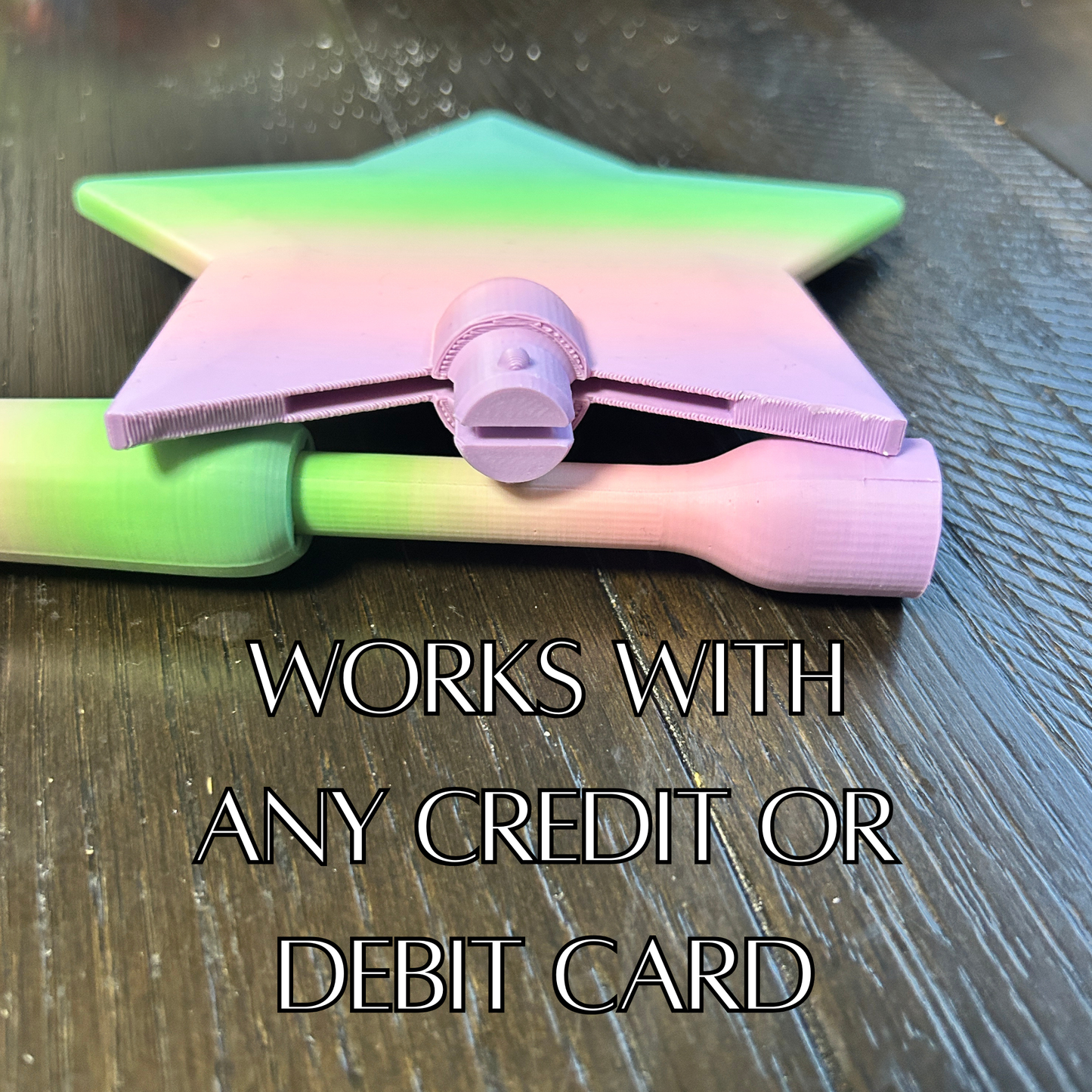 Tap to Pay Magic Star Wand - 3D Printed Credit Card Holder: Black