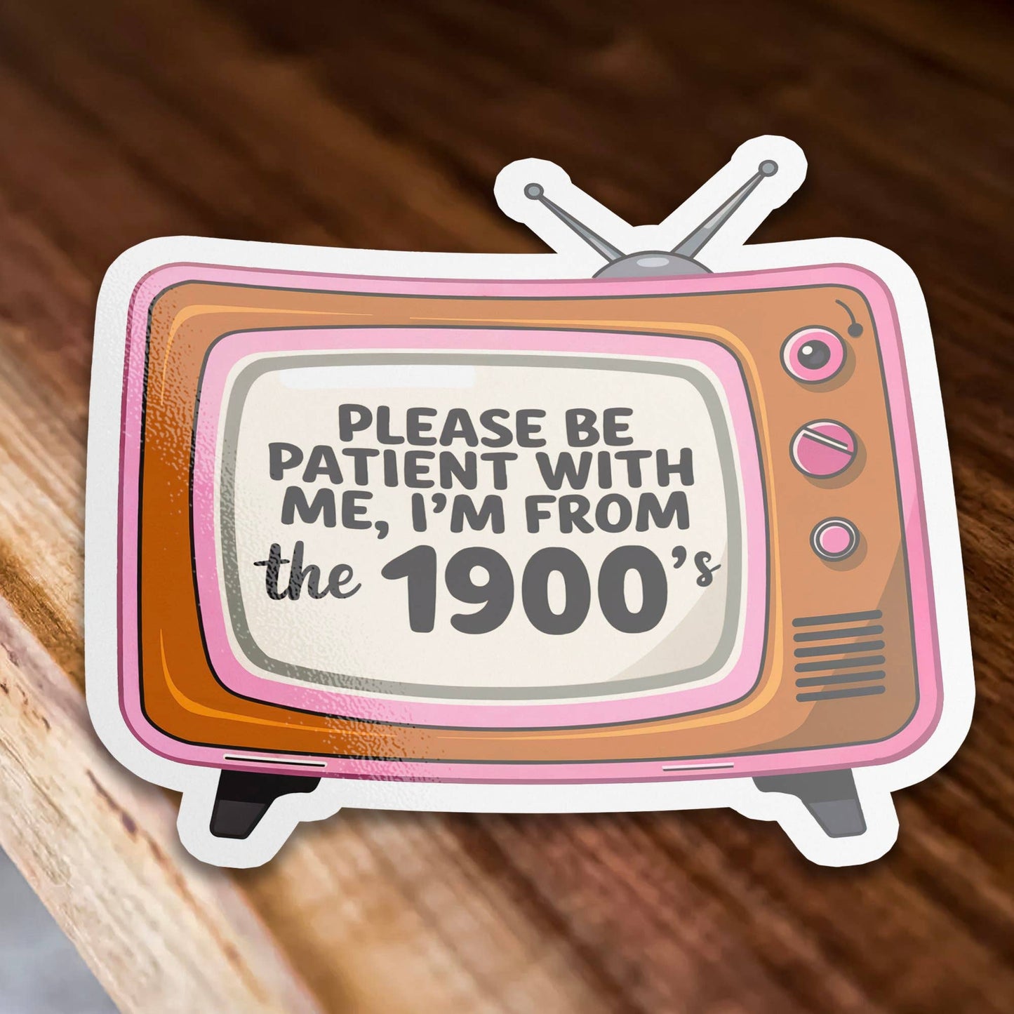 Please Be Patient I'm From the 1900s Funny Vinyl Sticker