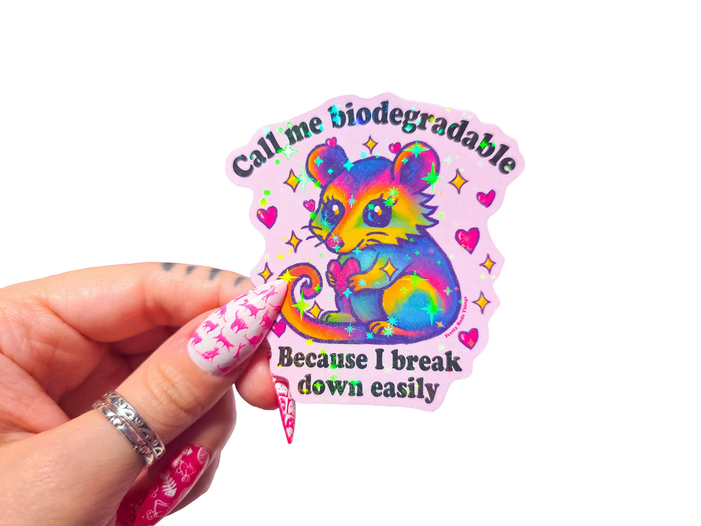 "Call me biodegradable because I break down easily" Sticker: Dots