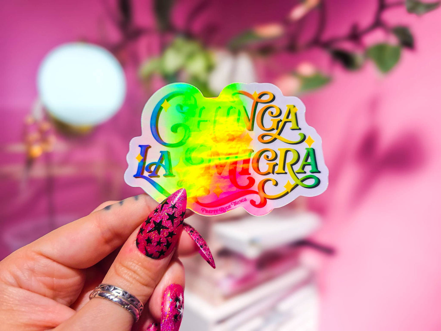Chinga La Migra, F*ck ICE, Pro Immigration Sticker: White / Dots