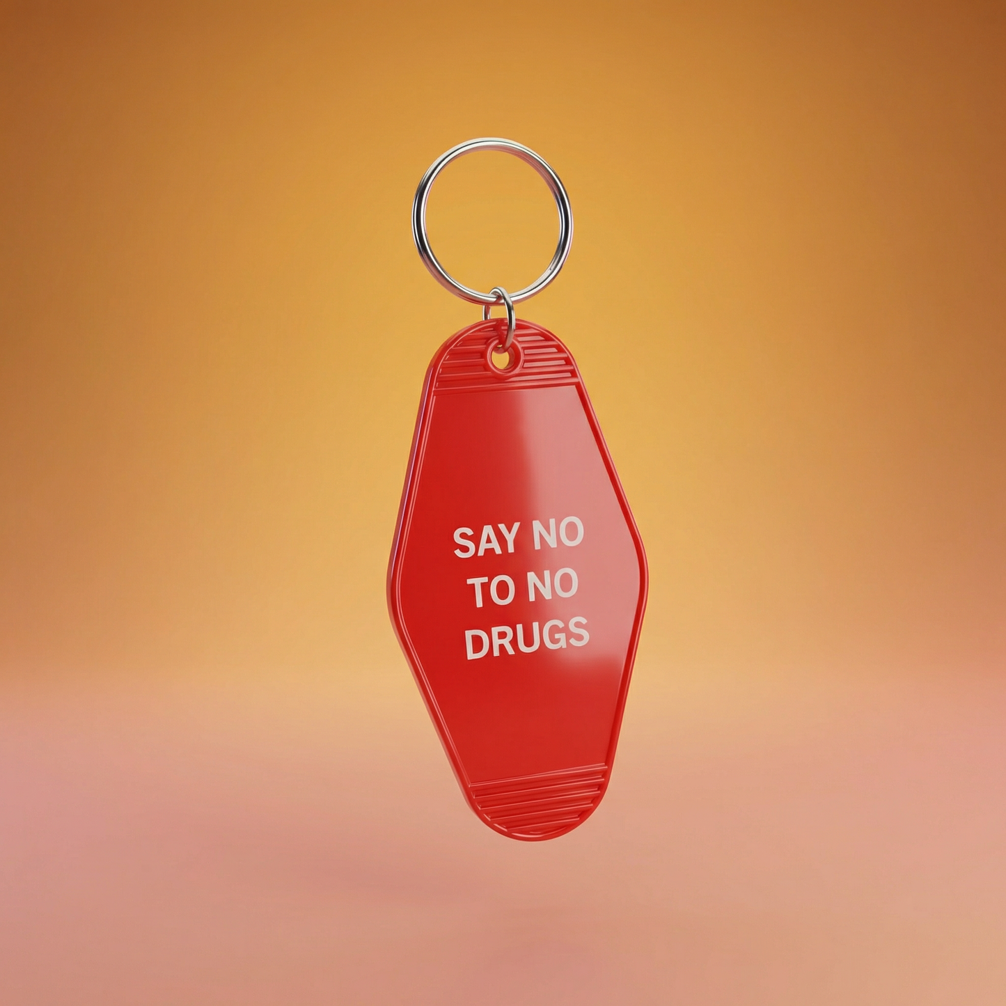 Say No To No Drugs Double Negative Motel Keychain in Red