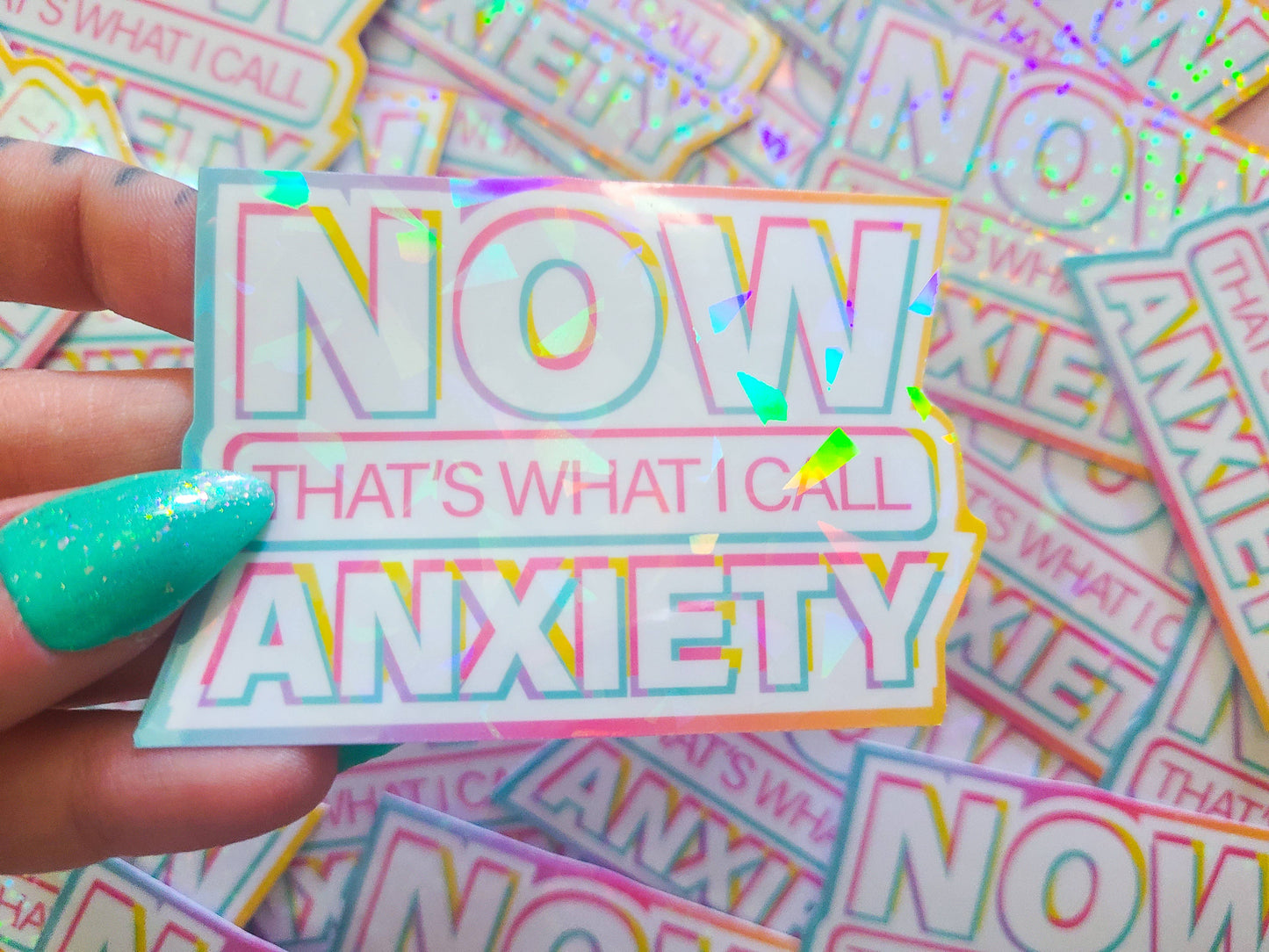 NOW That's What I Call Anxiety Sticker, 3 x 2.25 in.: Dots